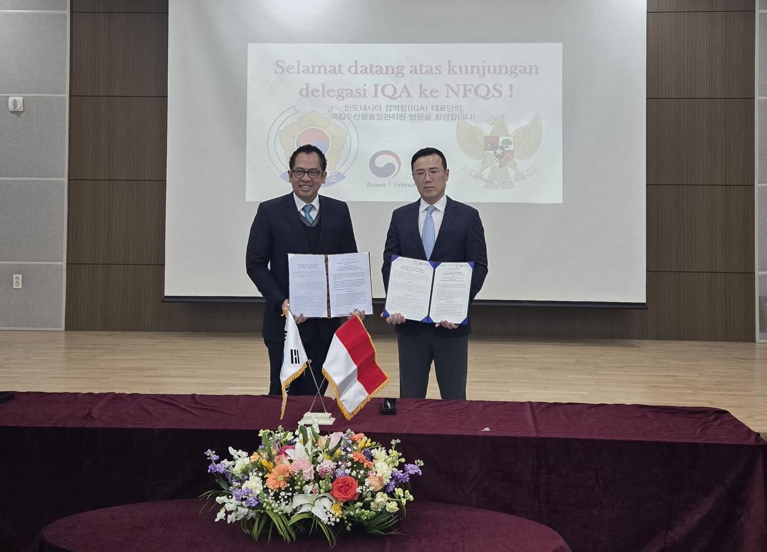 Perkuat Biosekuriti dan Digitalisasi, Barantin dan NFQS Korea Selatan Tanda Tangani MRA dan LoI E-Cert