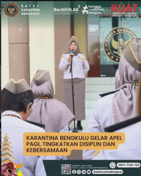 Karantina Bengkulu Gelar Apel Pagi, Tingkatkan Disiplin dan Kebersamaan