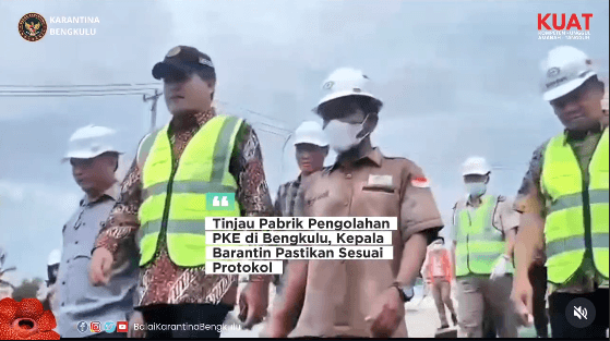 Tinjau Pabrik Pengolahan PKE di Bengkulu, Kepala Barantin Pastikan Sesuai Protokol