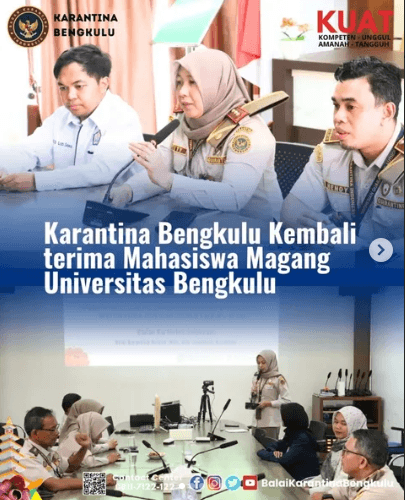 Karantina Bengkulu Kembali terima Mahasiswa Magang Universitas Bengkulu