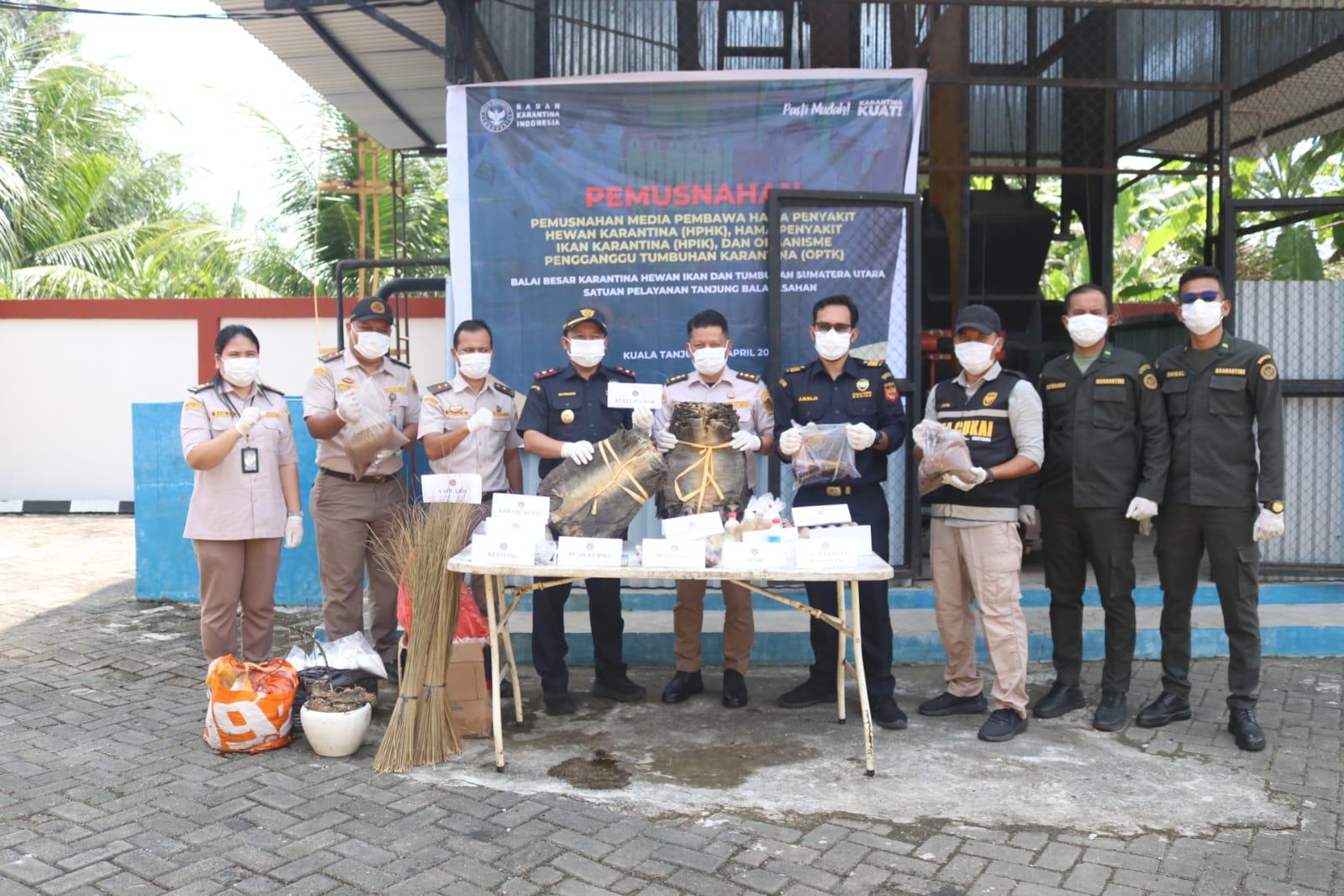 Jaga Keamanan Hayati, Ribuan Kulit Biawak dan Komoditas Ilegal Dimusnahkan