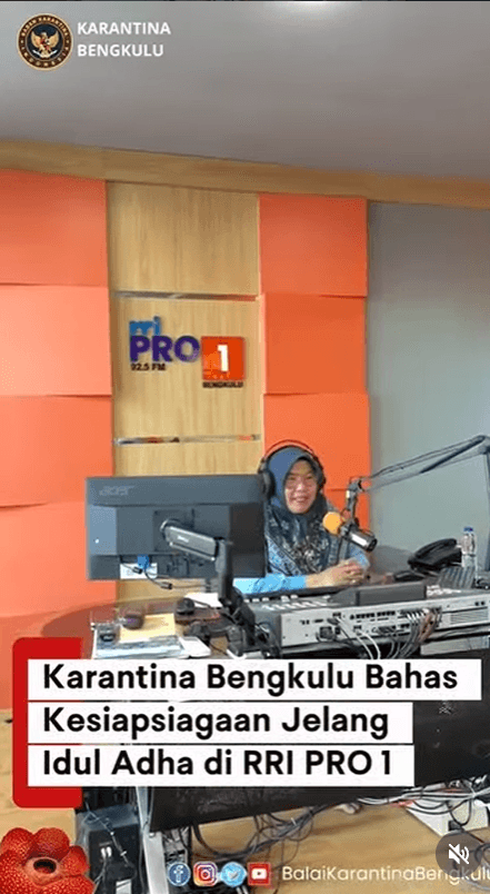 Kepala Karantina Bengkulu Bahas Kesiapsiagaan Jelang Idul Adha di RRI Pro1