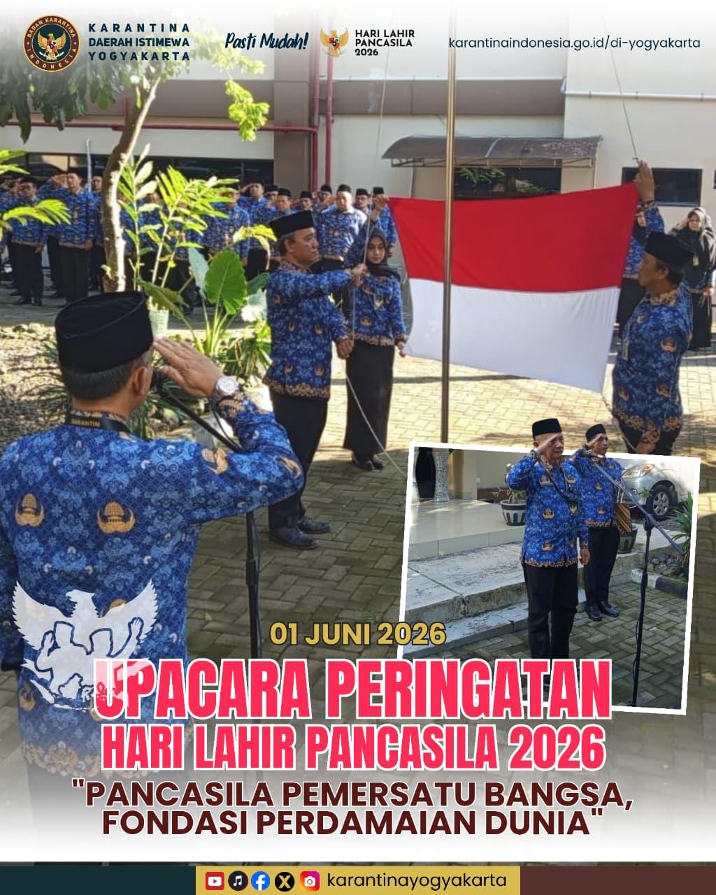 Karantina Yogyakarta Peringati Hari Lahir Pancasila 2026, Teguhkan Semangat Persatuan dan Pengabdian untuk Negeri