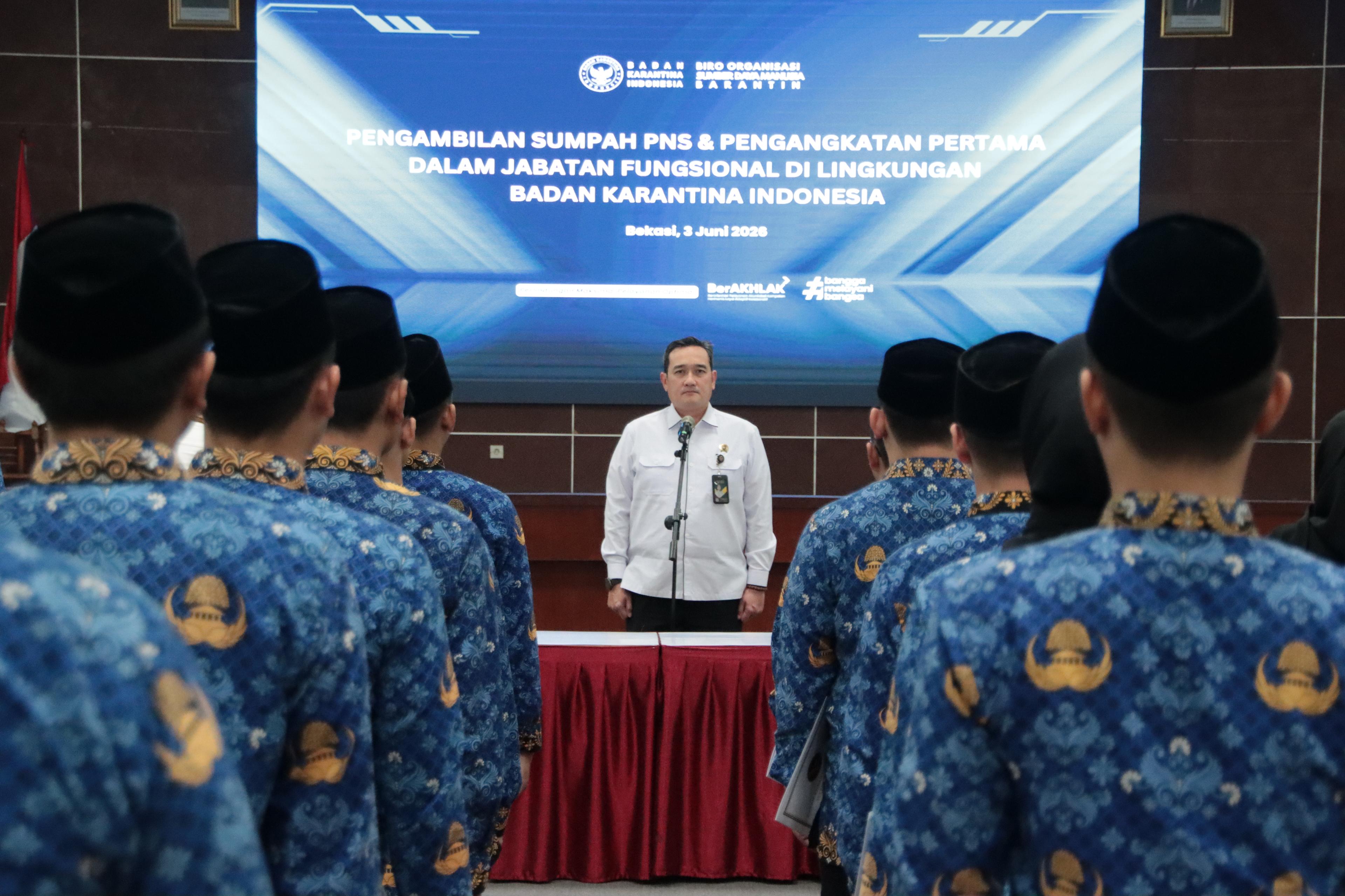 512 CPNS Resmi Diangkat Menjadi PNS, Sekretaris Utama Barantin Tekankan Jaga Integritas