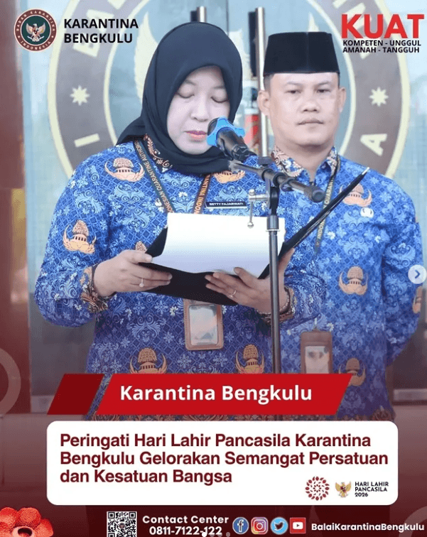 Peringati Hari Lahir Pancasila Karantina Bengkulu Gelorakan Semangat Persatuan dan Kesatuan Bangsa