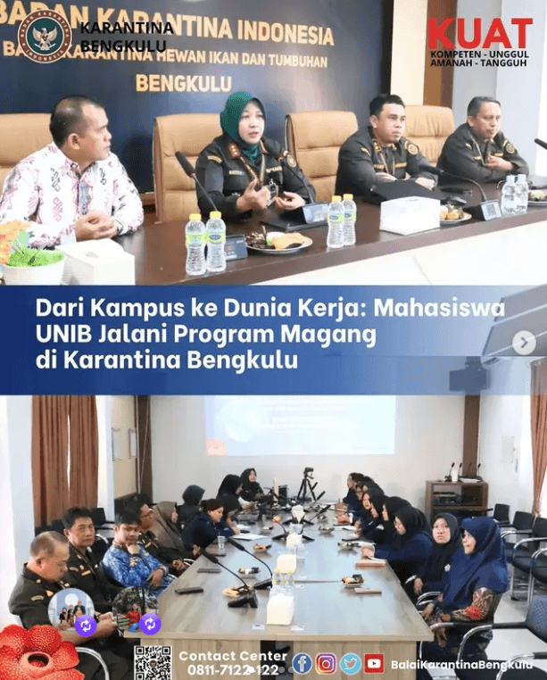 Dari Kampus ke Dunia Kerja: Mahasiswa UNIB Jalani Program Magang di Karantina Bengkulu