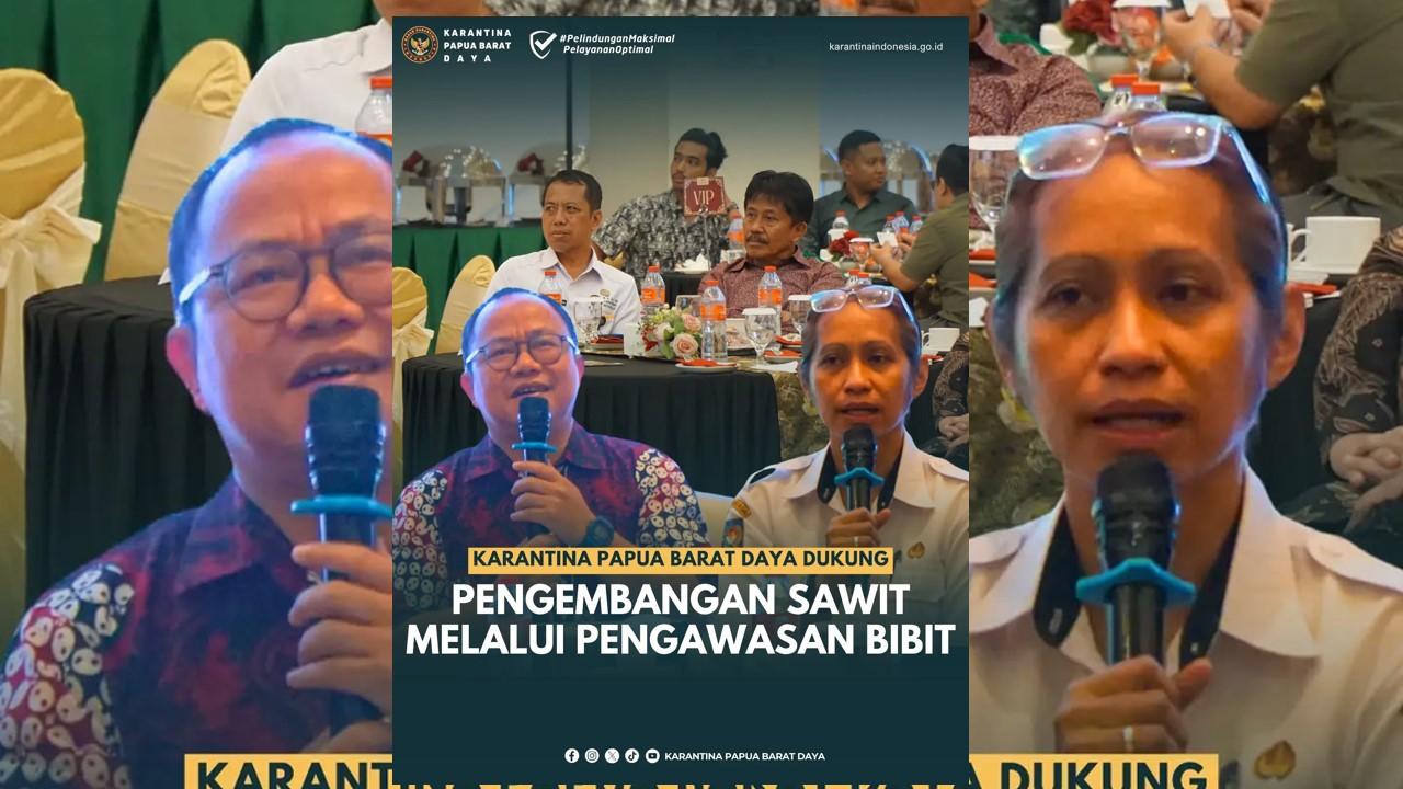 Karantina Papua Barat Daya Dukung Pengembangan Sawit Melalui Pengawasan Bibit 