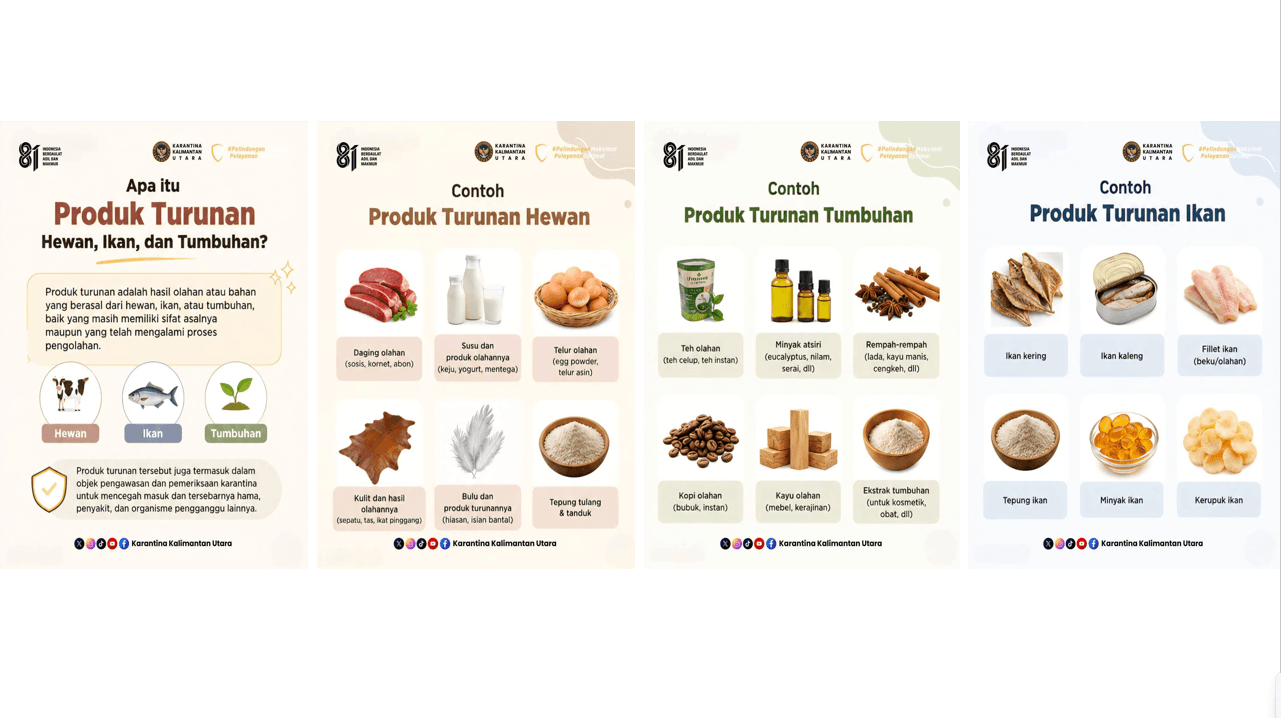Tahukah SobatQ apa yang dimaksud dengan produk turunan hewan, ikan, dan tumbuhan? 