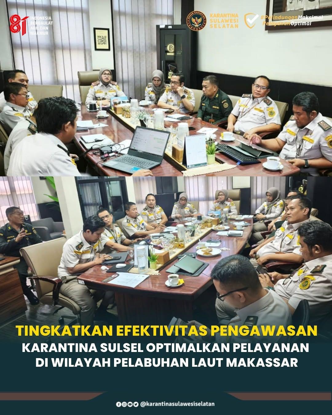 Tingkatkan Efektivitas Pengawasan, Karantina Sulsel Optimalkan Pelayanan di Wilayah Pelabuhan Laut Makassar