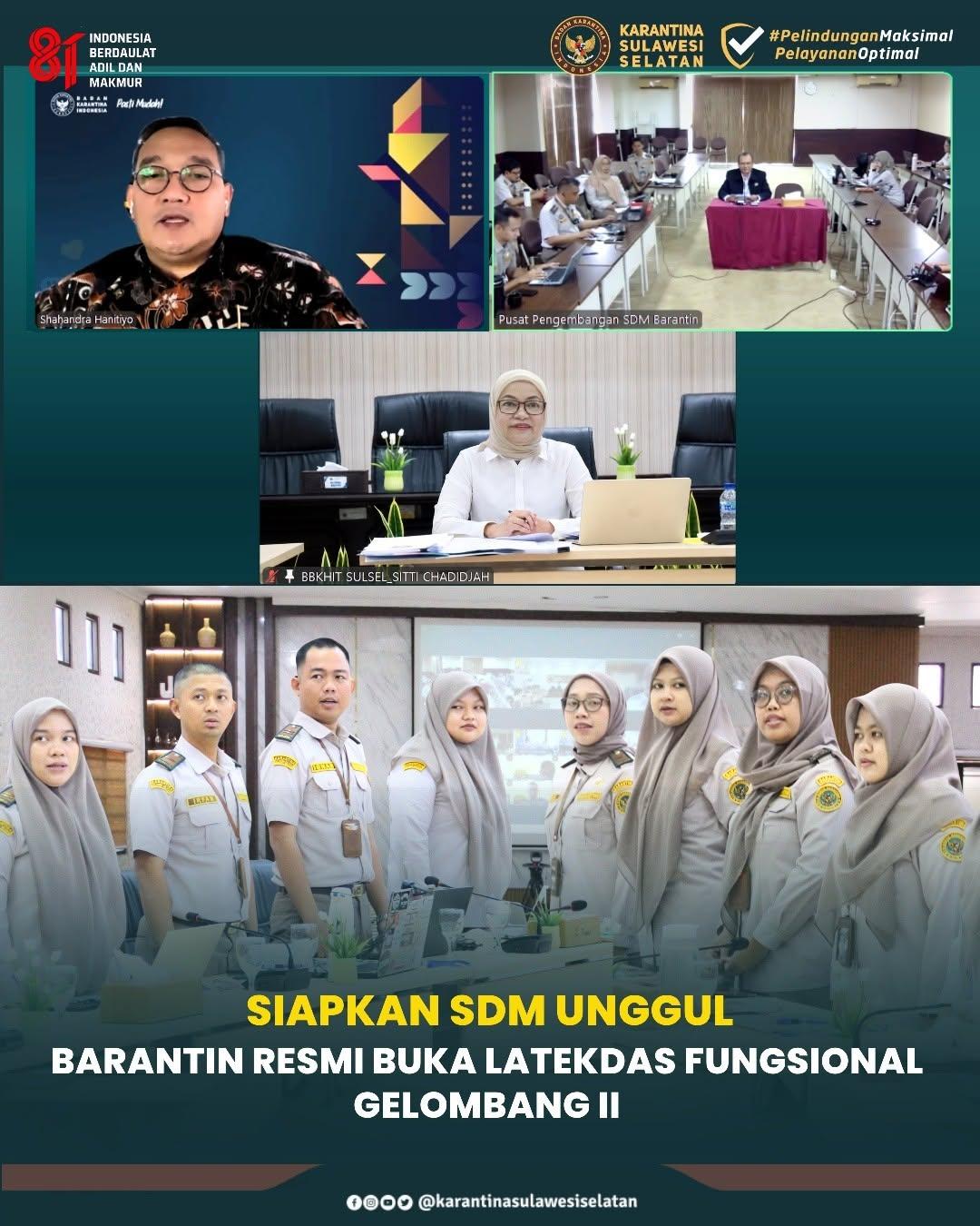 Siapkan SDM Unggul, Barantin Resmi Buka Latekdas Fungsional Gelombang II