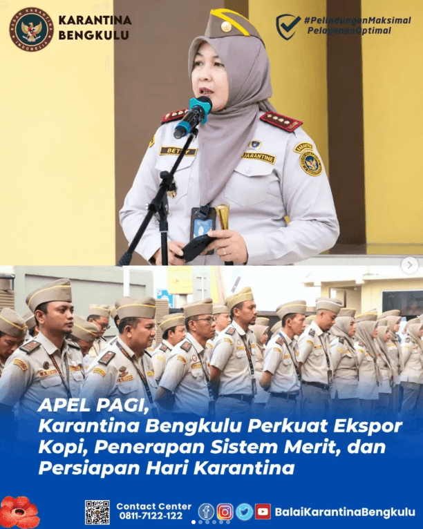 APEL PAGI, Karantina Bengkulu Perkuat Ekspor, Penerapan Sistem Merit, dan Persiapan Hari Karantina