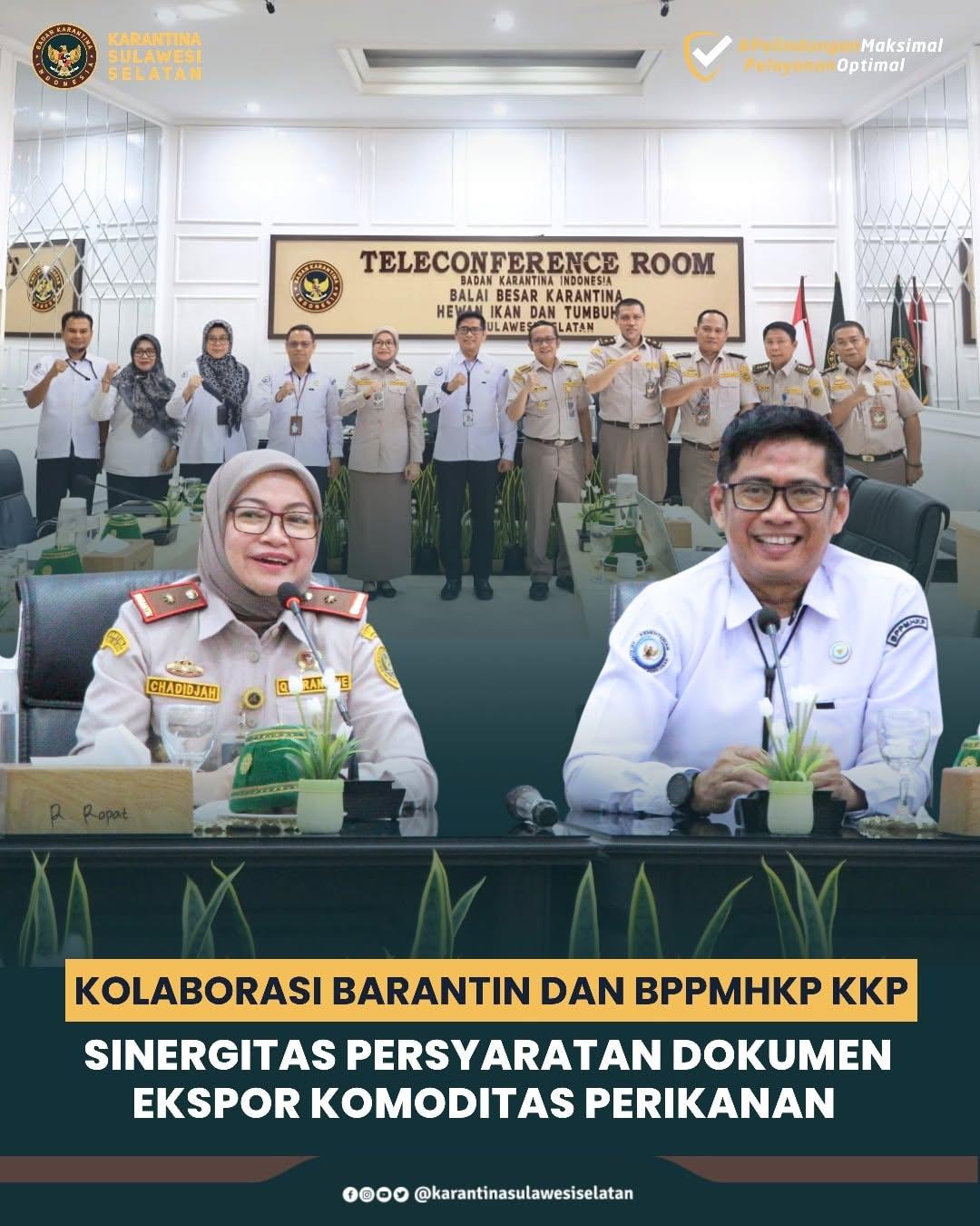 Kolaborasi BARANTIN dan BPPMHKP KKP Sinergitas Persyaratan Dokumen Ekspor Komoditas Perikanan