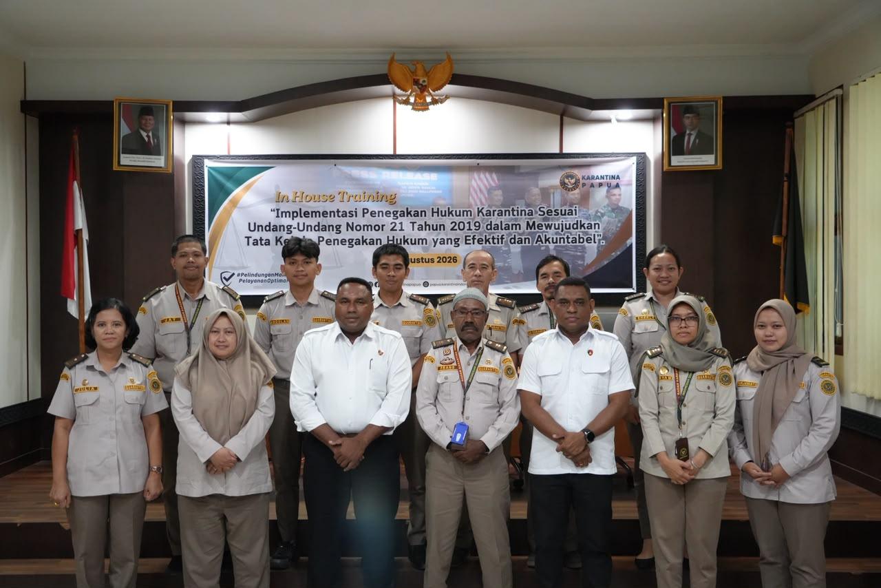 PERKUAT BENTENG KARANTINA PAPUA: BBKHIT PAPUA GELAR IN HOUSE TRAINING PENEGAKAN HUKUM