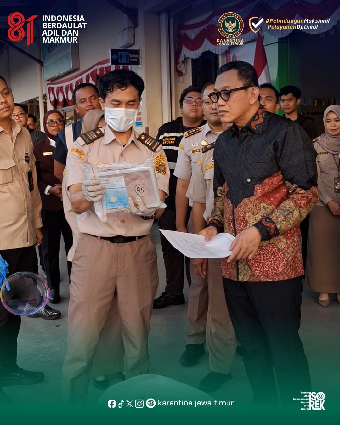 Karding Tinjau Layanan Karantina di Bandara Juanda, Pastikan Pengawasan Tak Hambat Arus Komoditas