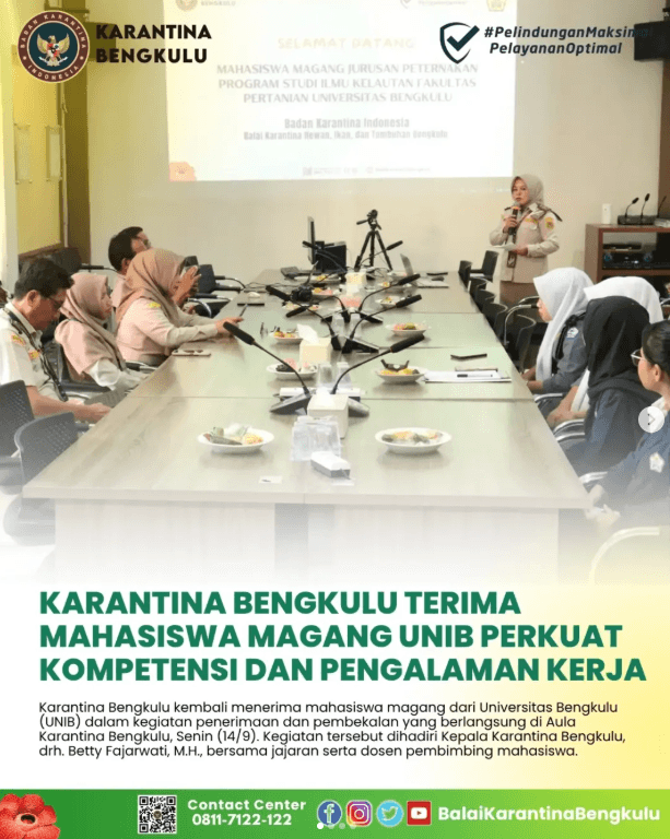 Karantina Bengkulu Terima Mahasiswa Magang UNIB Perkuat Kompetensi dan Pengalaman Kerja