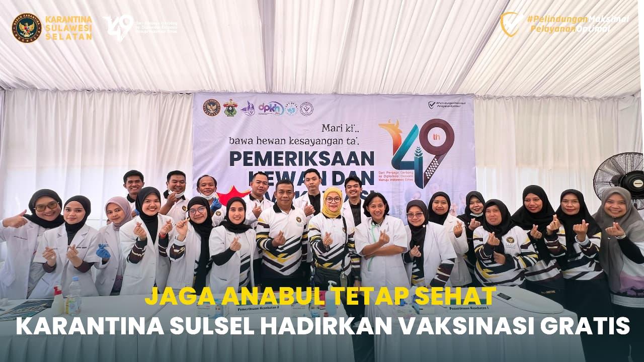Jaga Anabul Tetap Sehat, Karantina Sulsel Hadirkan Vaksinasi Gratis
