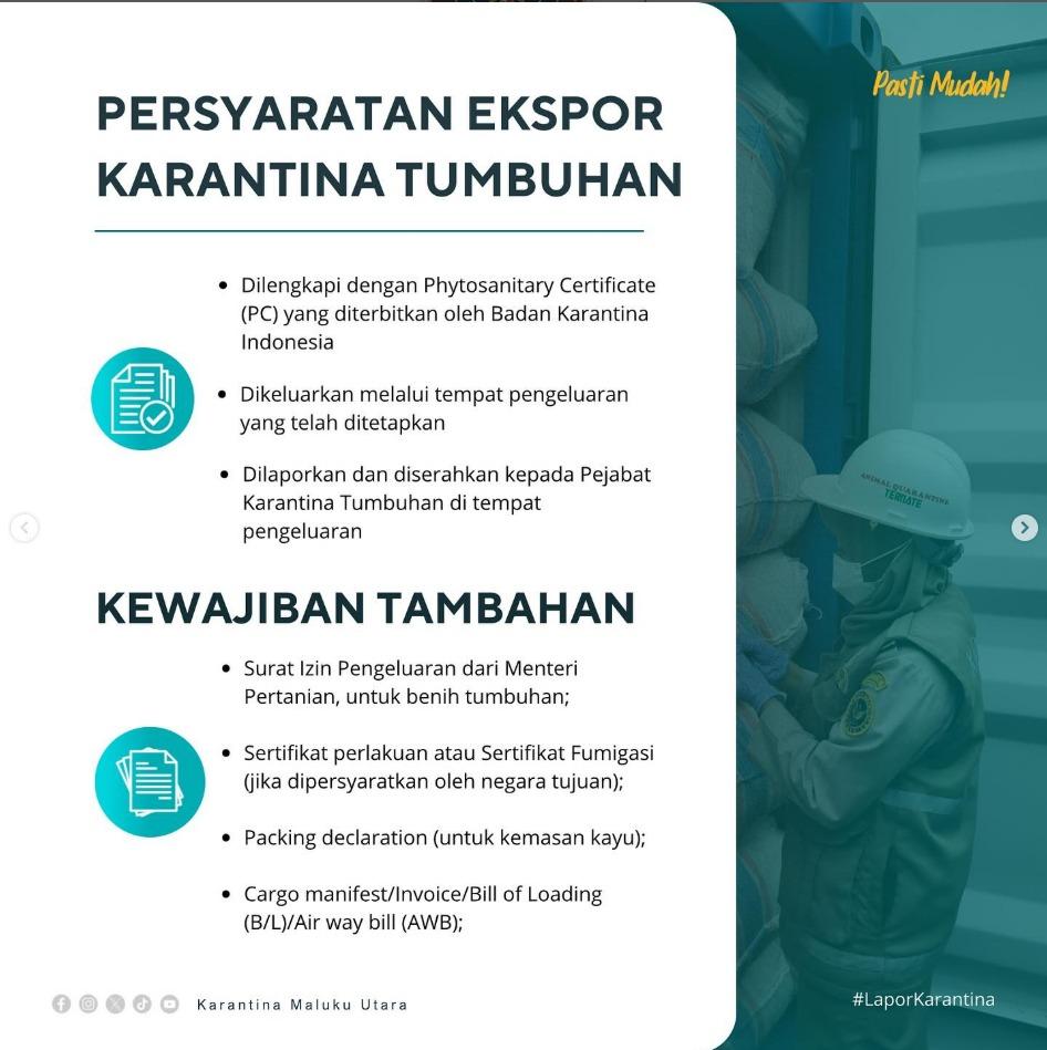 Persyaratan Ekspor Karantina Tumbuhan